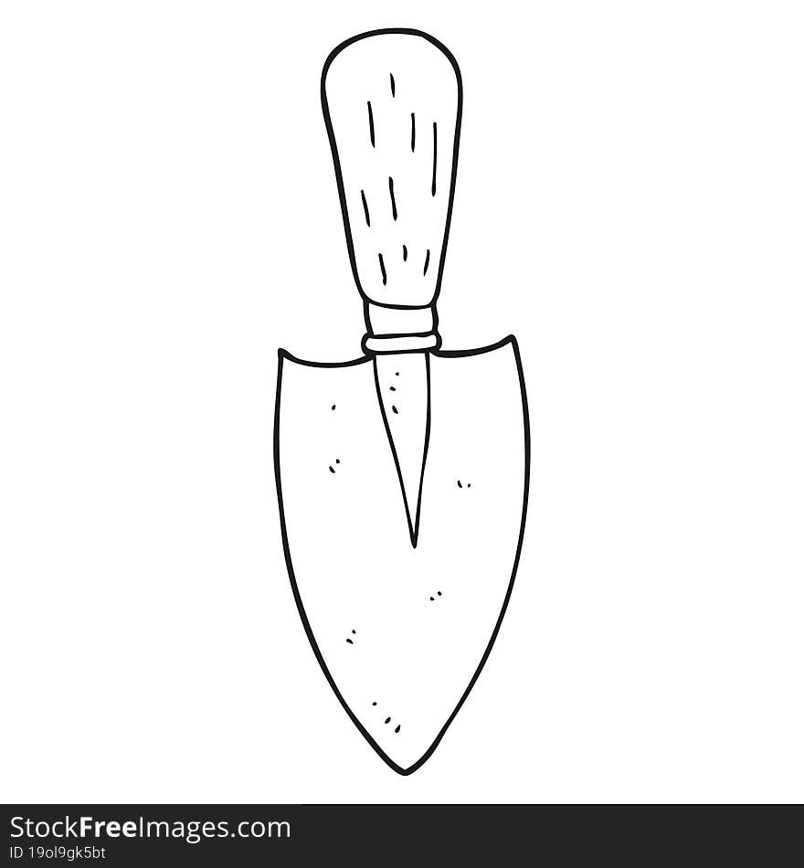 Black And White Cartoon Garden Trowel