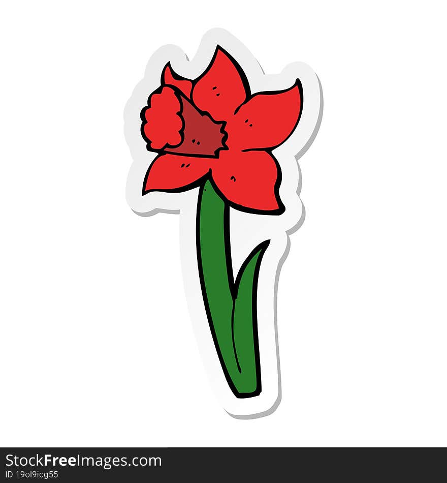 sticker of a cartoon flower