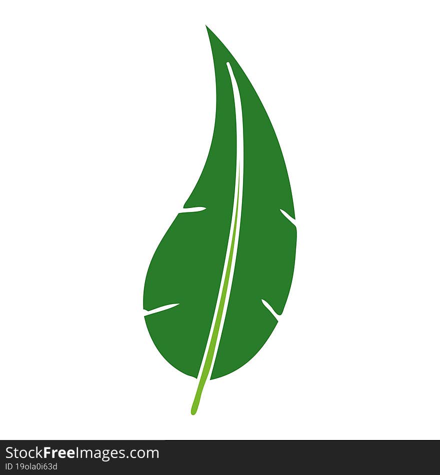 hand drawn cartoon doodle of a green long leaf