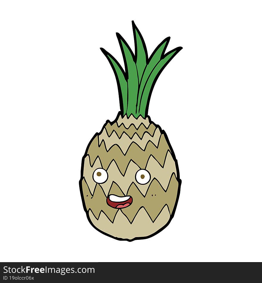 cartoon happy pineapple