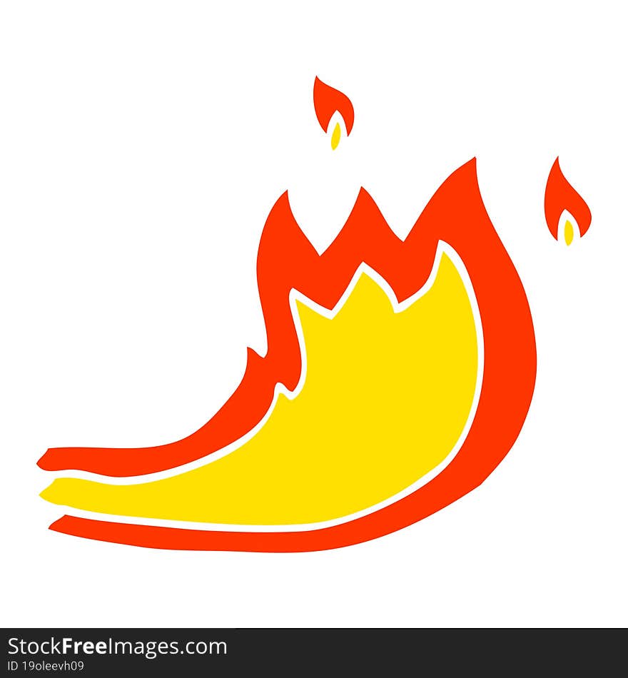 flat color illustration cartoon fire flame