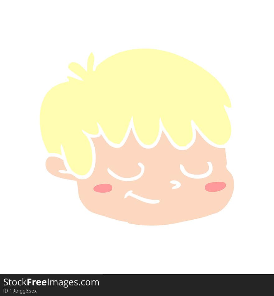 flat color style cartoon male face