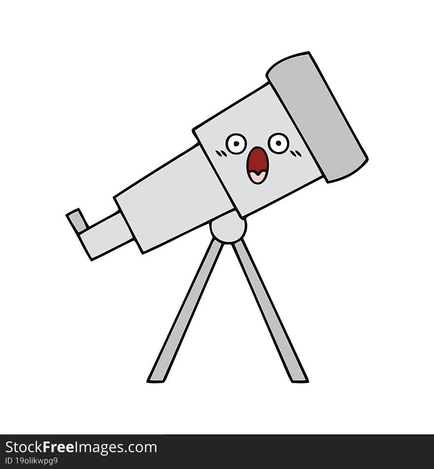 cute cartoon of a telescope. cute cartoon of a telescope