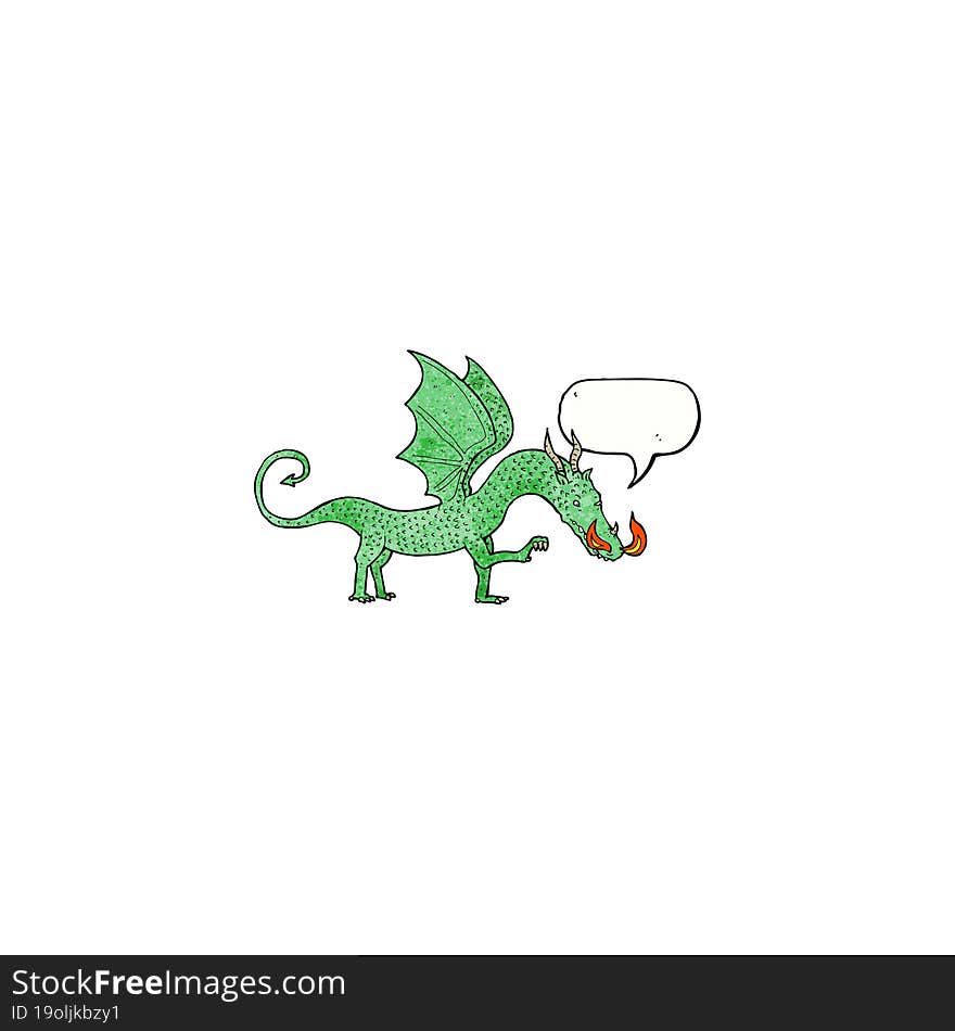 cartoon dragon with speech bubble