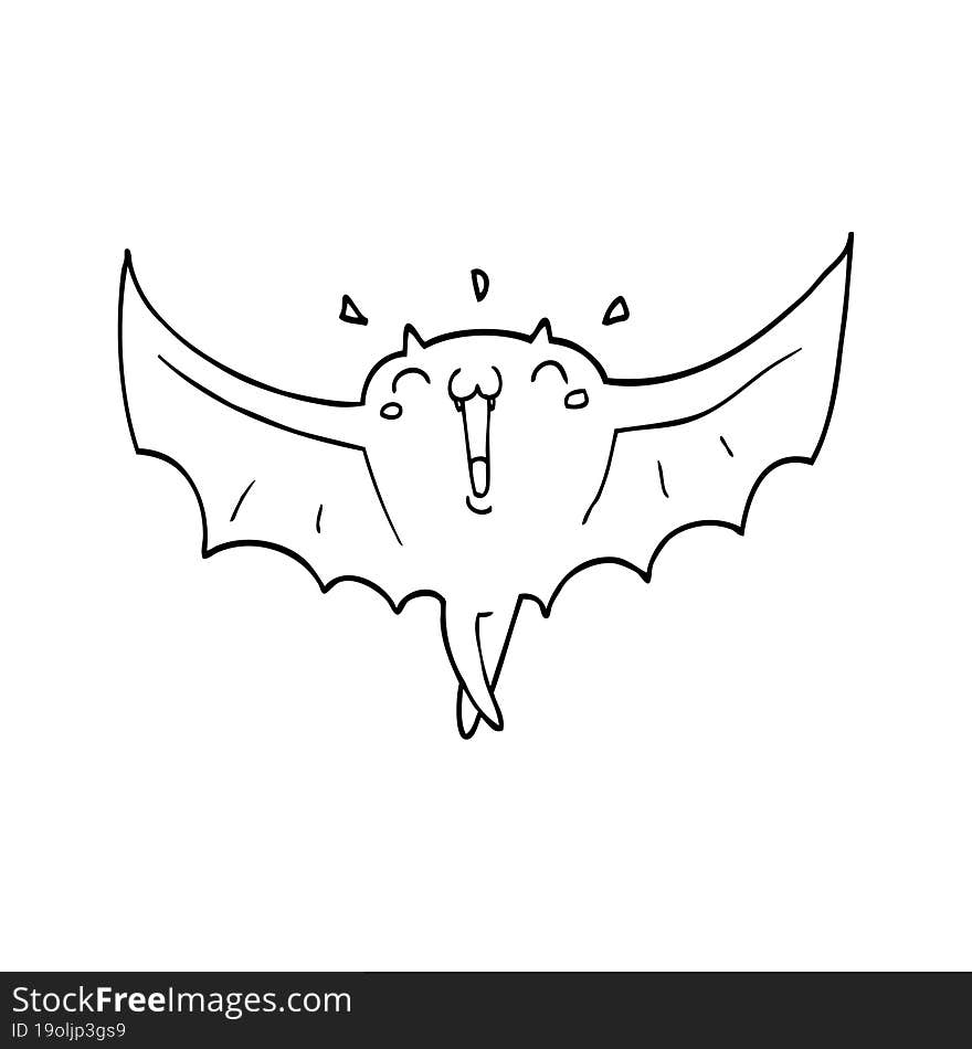 Cartoon Happy Vampire Bat