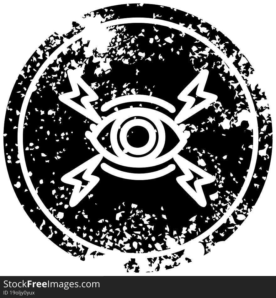 mystic eye distressed icon symbol