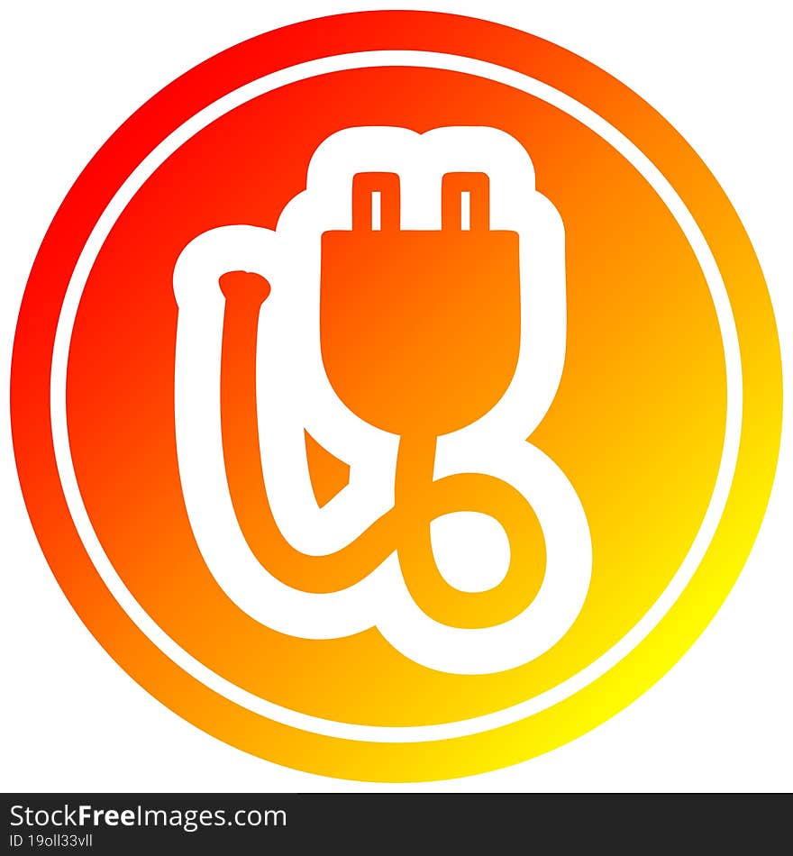 Electrical Plug Circular In Hot Gradient Spectrum