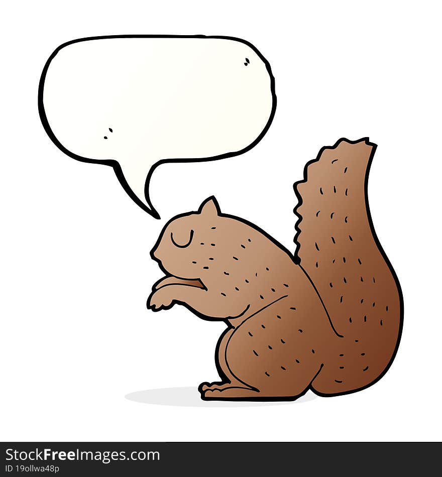 Cartoon Squirrel With Speech Bubble