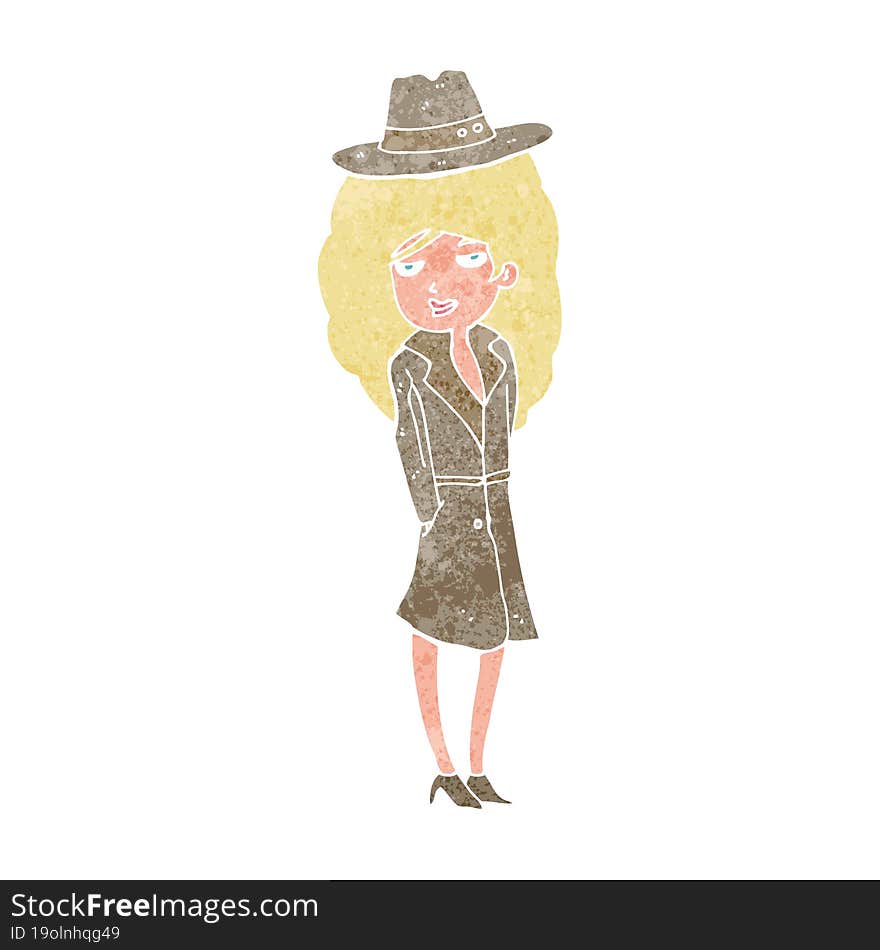 Cartoon Female Spy