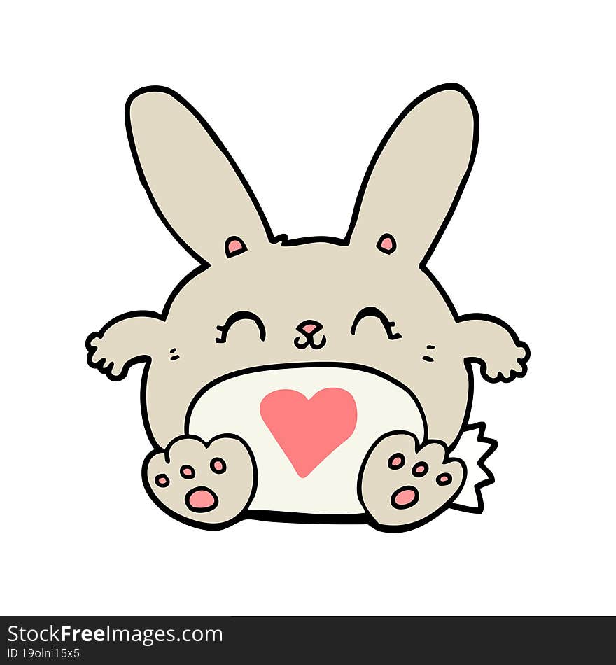 Cute Cartoon Rabbit With Love Heart