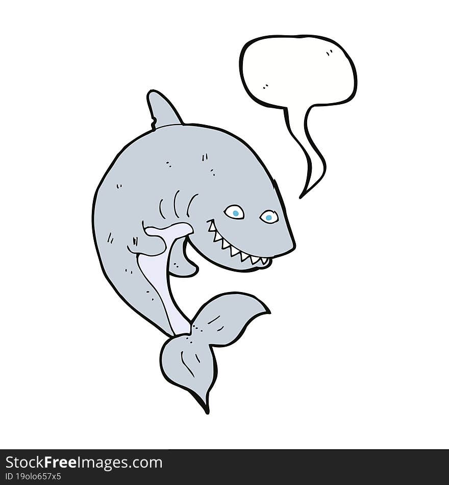 cartoon shark with speech bubble