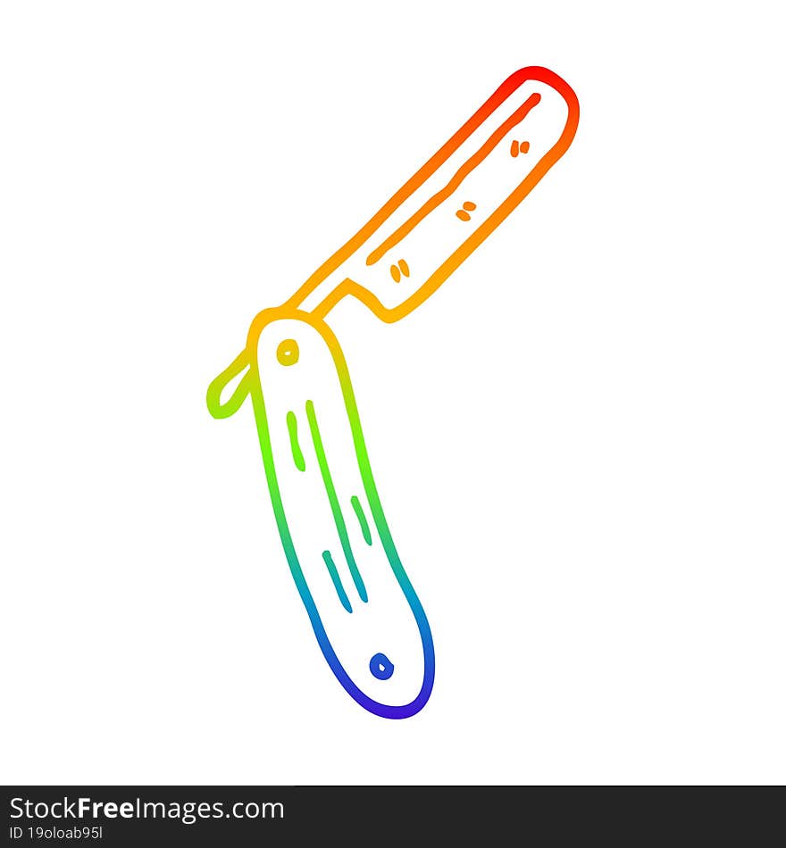 rainbow gradient line drawing cartoon old style razor