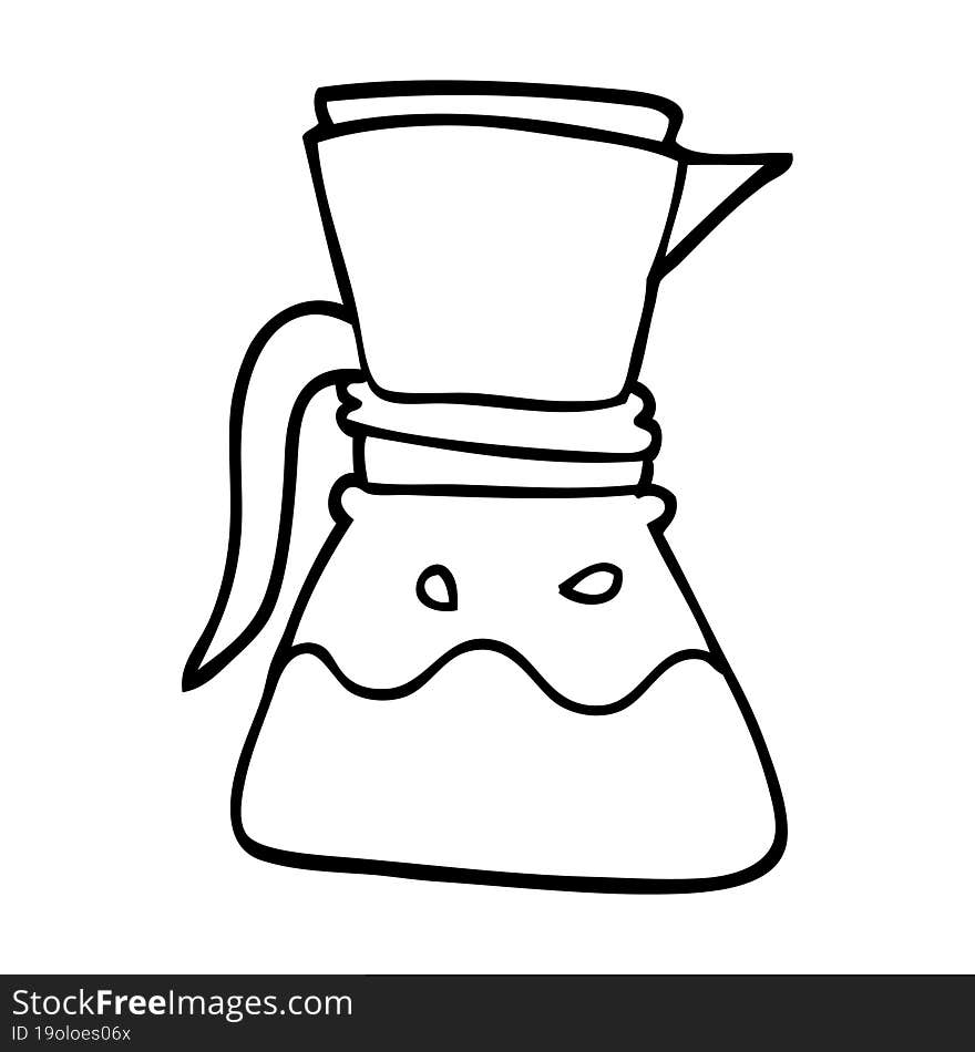 Line Drawing Cartoon Filter Coffee