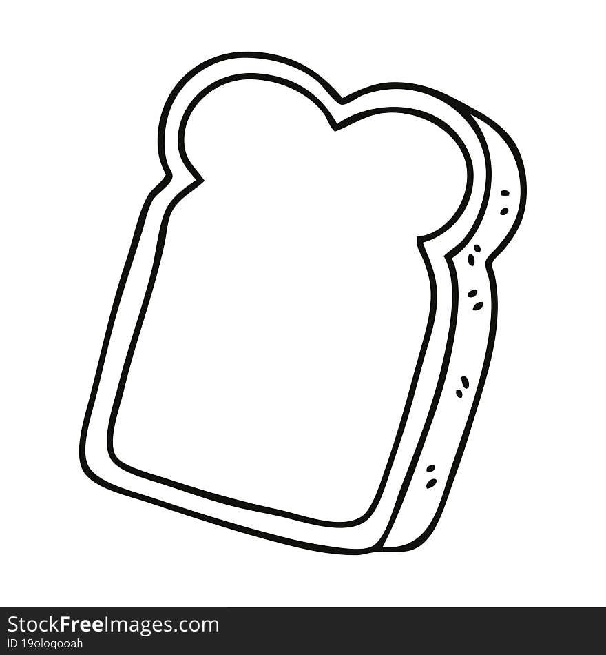 Quirky Line Drawing Cartoon Slice Of Bread