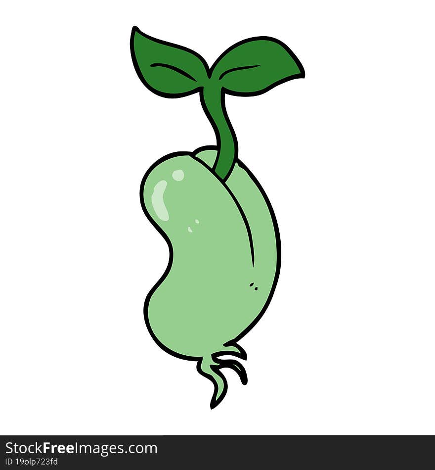 cartoon sprouting seed