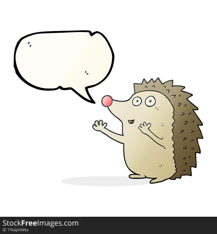 Speech Bubble Cartoon Cute Hedgehog