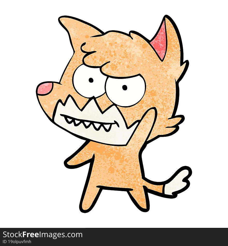 cartoon grinning fox. cartoon grinning fox