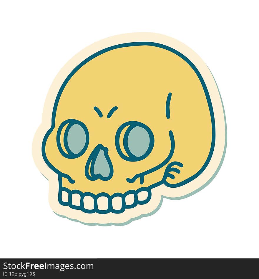 tattoo style sticker of a skull