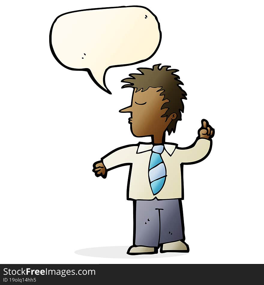 Cartoon Man Making His Point With Speech Bubble