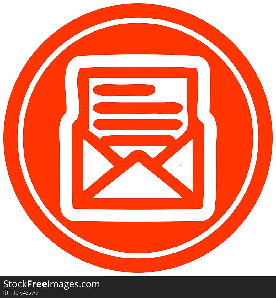 envelope letter circular icon