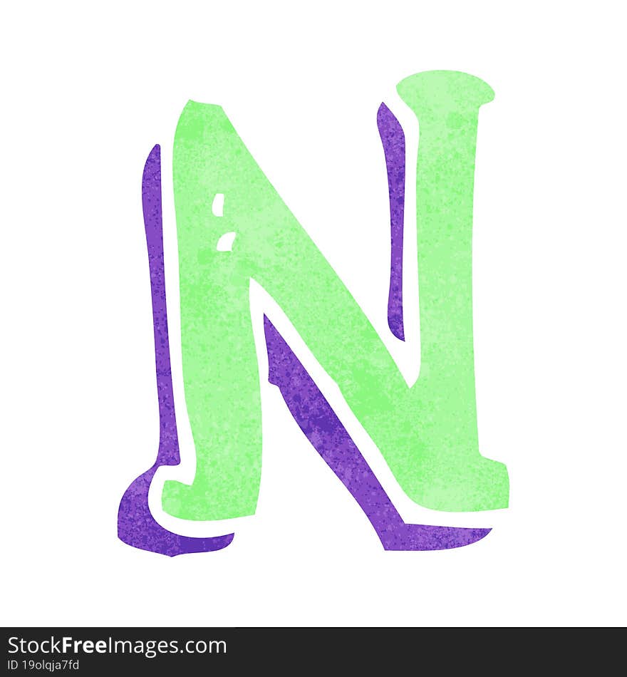 Cartoon Letter N