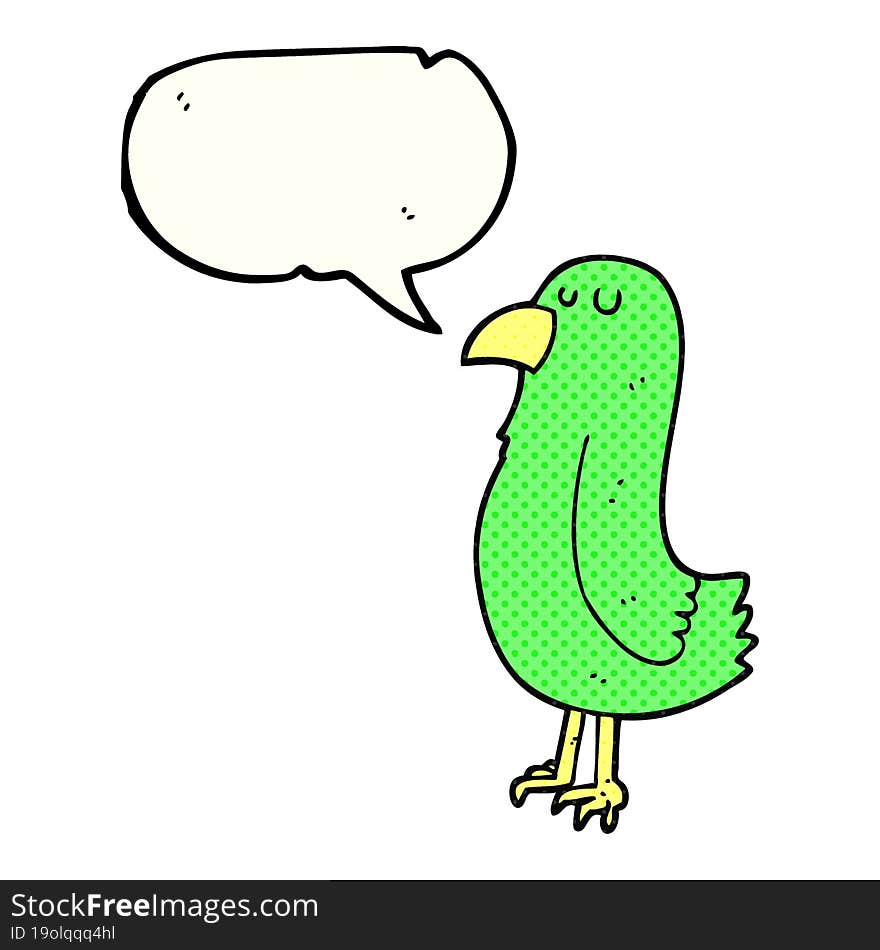 comic book speech bubble cartoon parrot