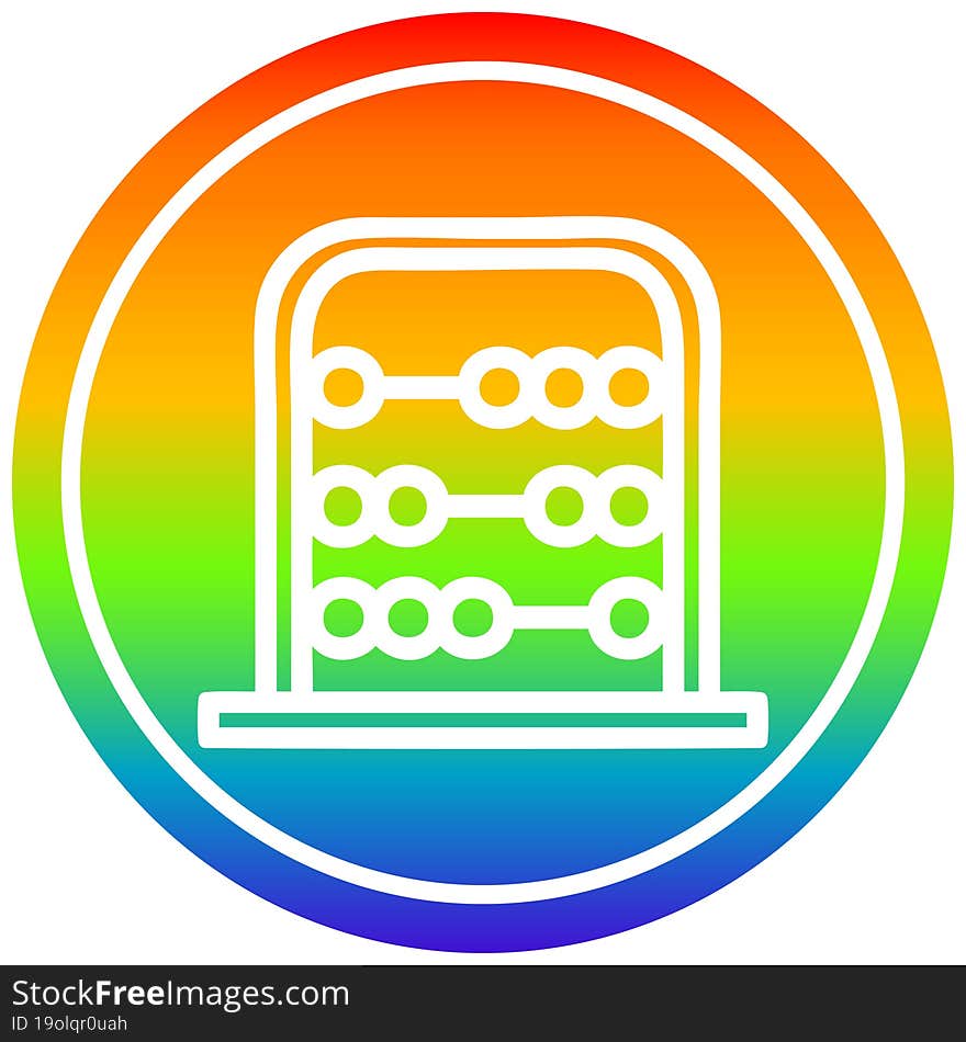 traditional abacus circular in rainbow spectrum