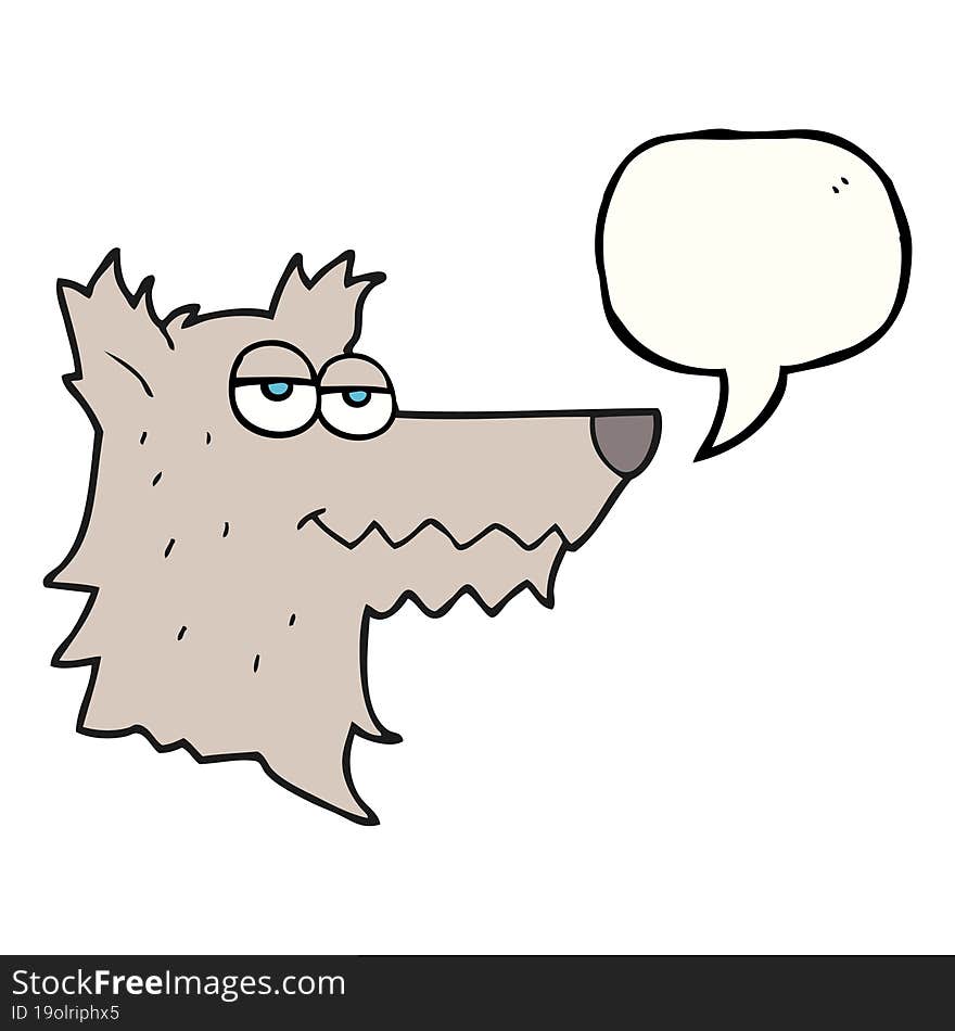 speech bubble cartoon wolf head