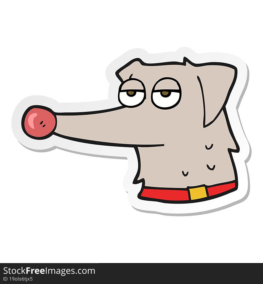 sticker of a cartoon dog with collar