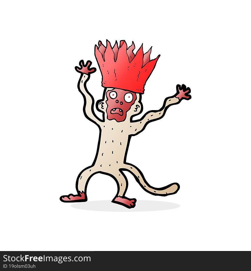 cartoon frightened monkey