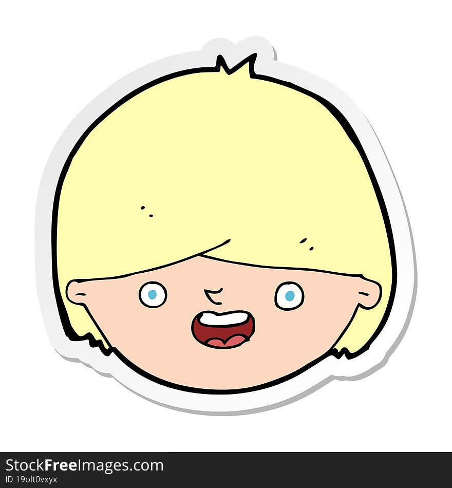 Sticker Of A Cartoon Happy Face