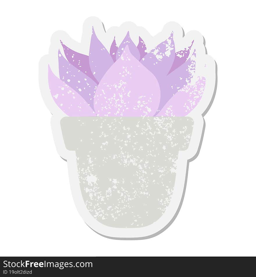 Succulent Plant Grunge Sticker