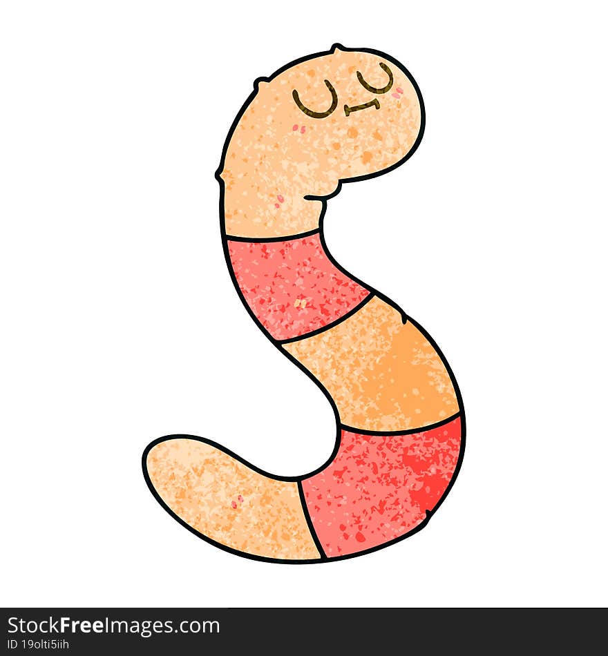 quirky hand drawn cartoon worm