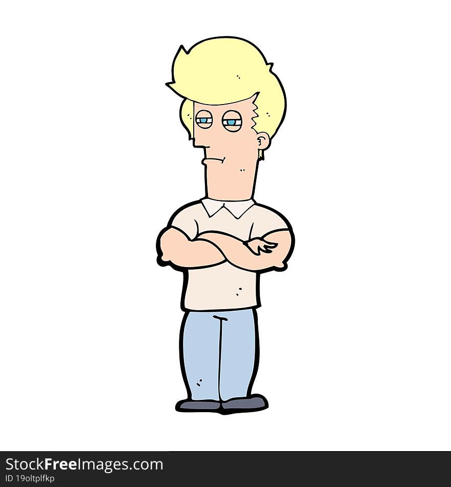 cartoon man with folded arms