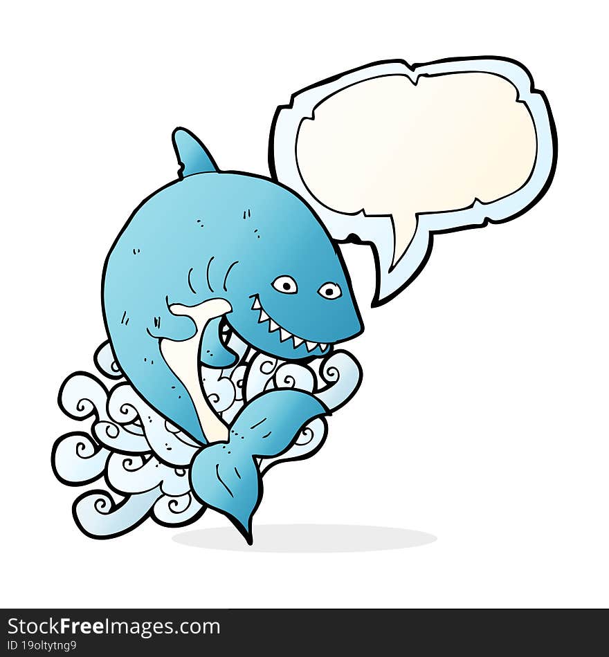 cartoon shark with speech bubble