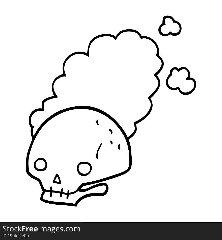 cartoon dusty old skull