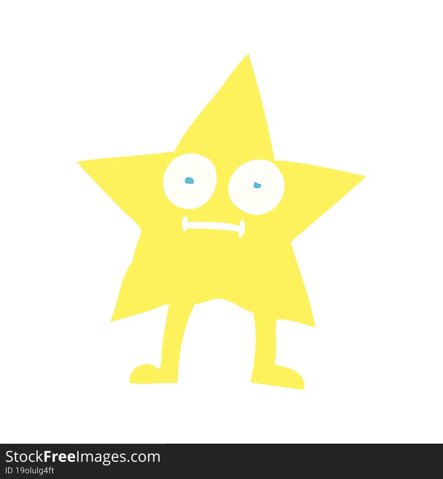 Flat Color Illustration Cartoon Star Character