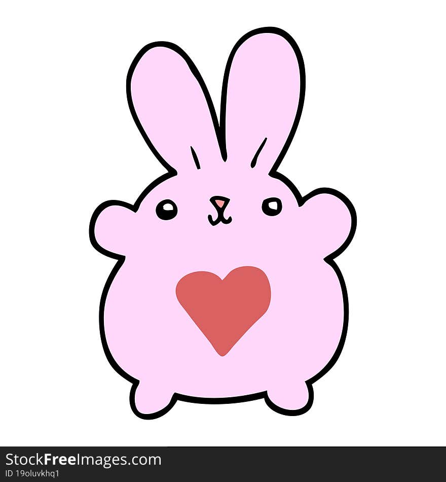 Cute Cartoon Rabbit With Love Heart