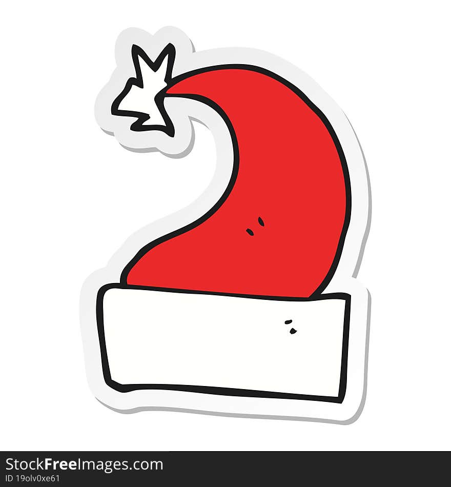 sticker of a cartoon christmas hat