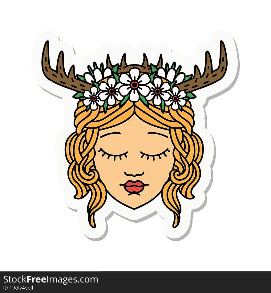 Human Druid Character Face Sticker