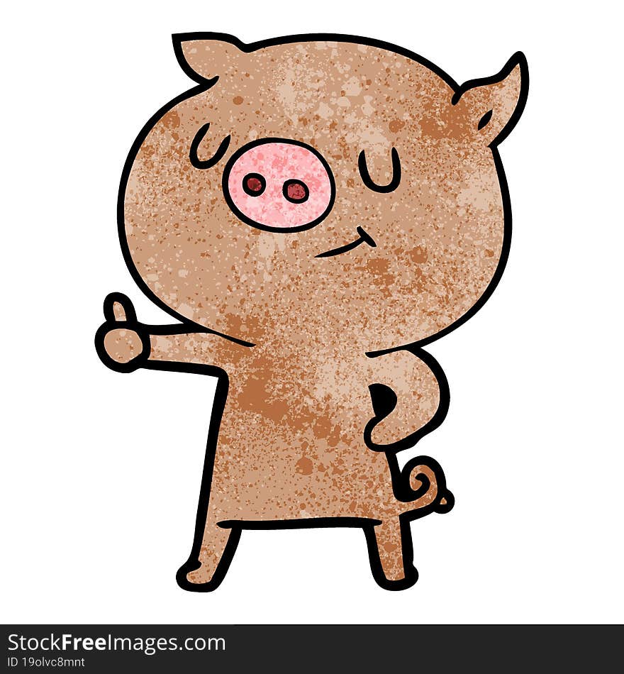 happy cartoon pig. happy cartoon pig