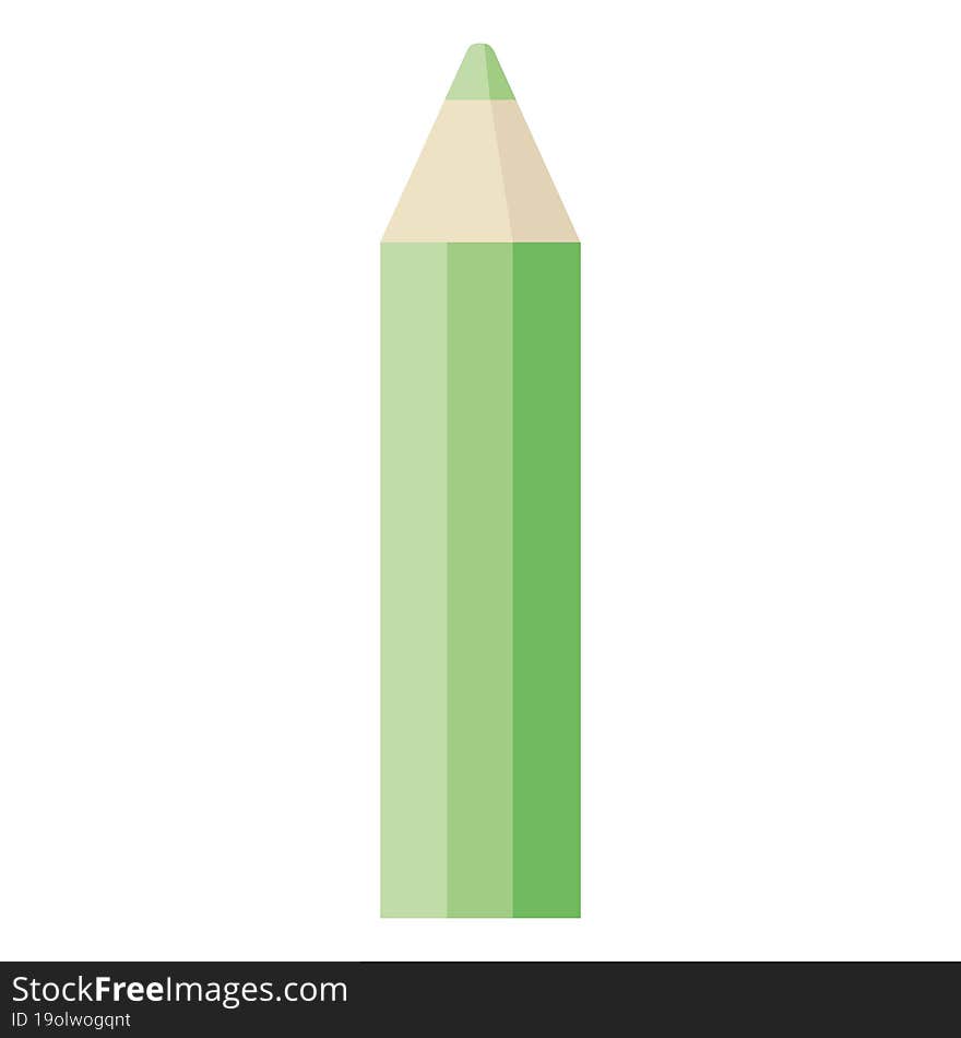 green coloring pencil graphic vector illustration icon. green coloring pencil graphic vector illustration icon