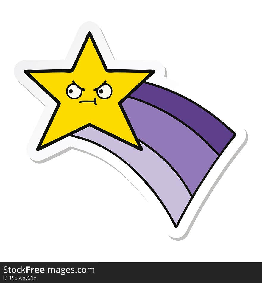 sticker of a cute cartoon shooting rainbow star