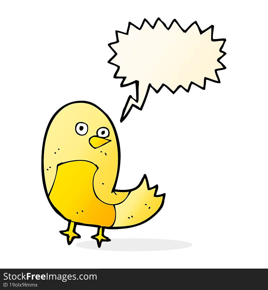 cartoon bird with speech bubble