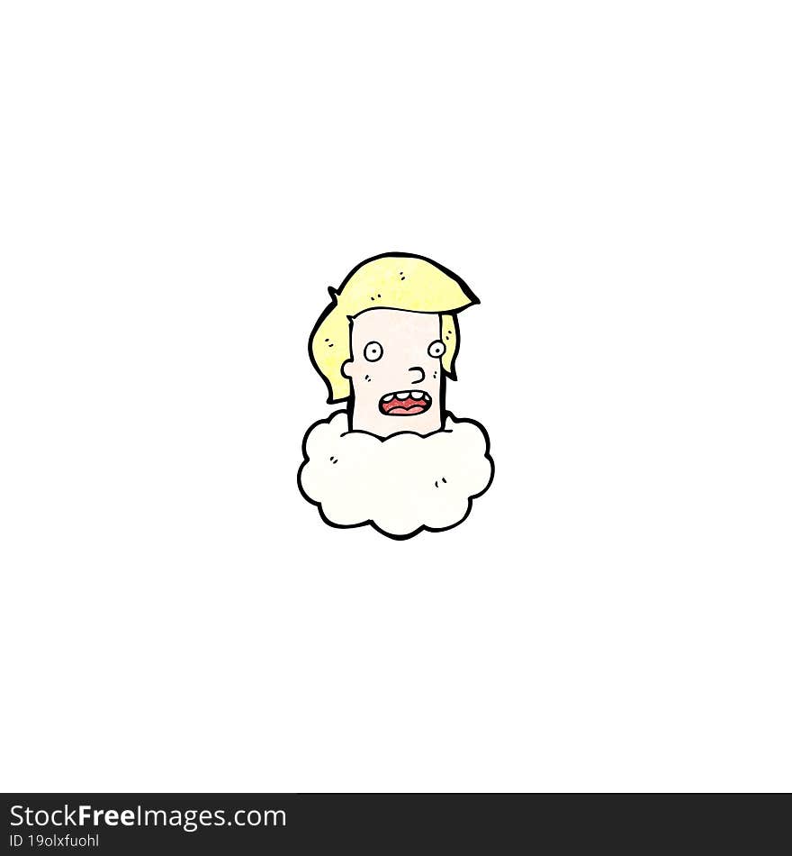 Cartoon Man With Head In Clouds