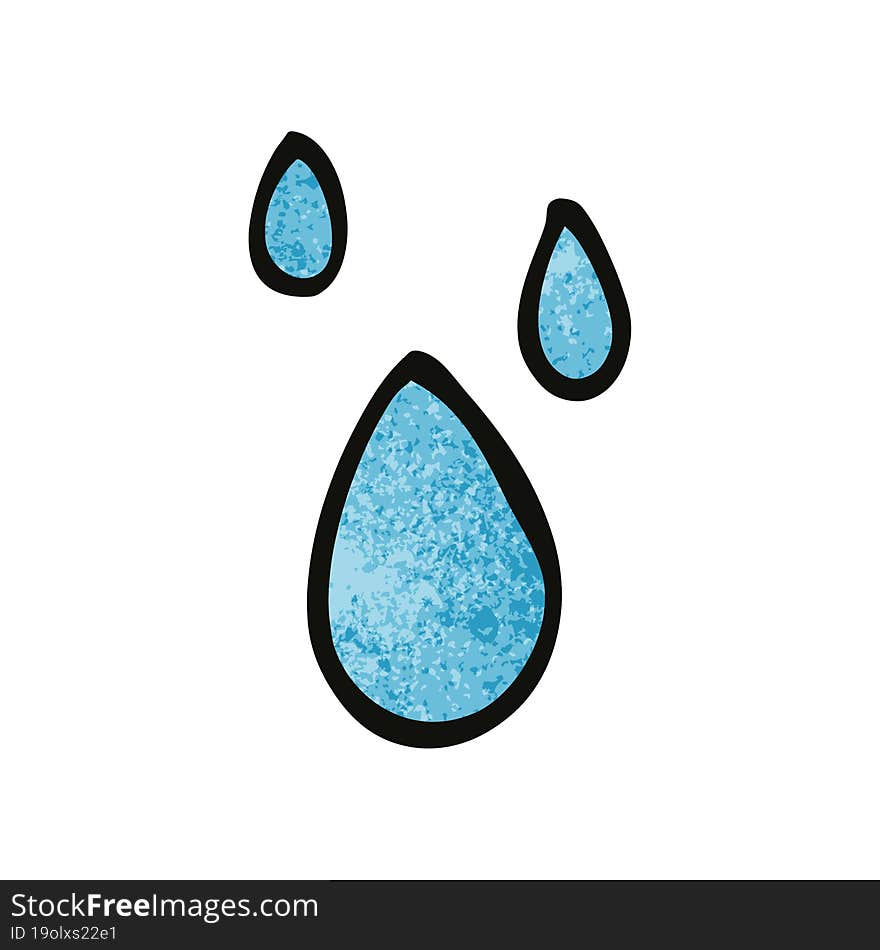 Cartoon Doodle Rain Drops