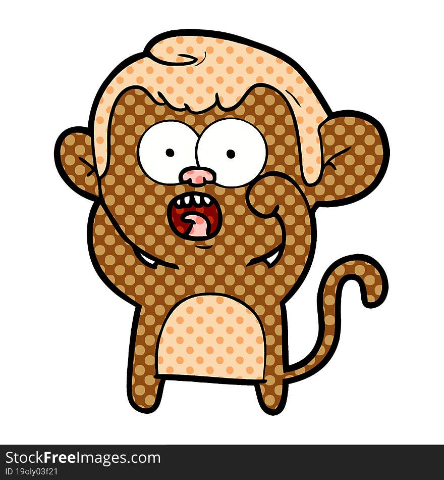 cartoon shocked monkey. cartoon shocked monkey