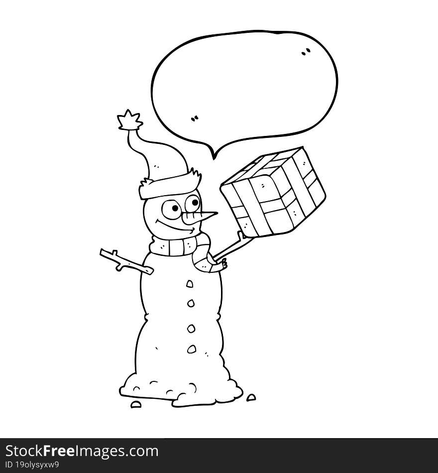 speech bubble cartoon snowman