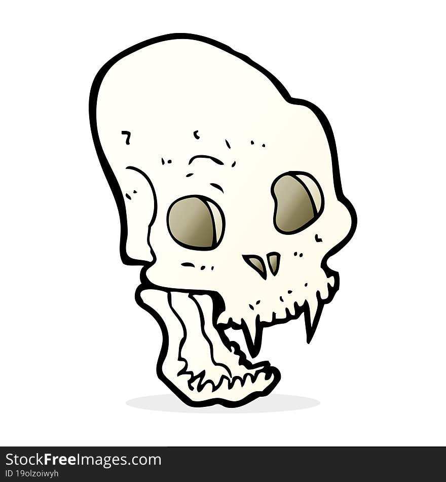 cartoon spooky vampire skull