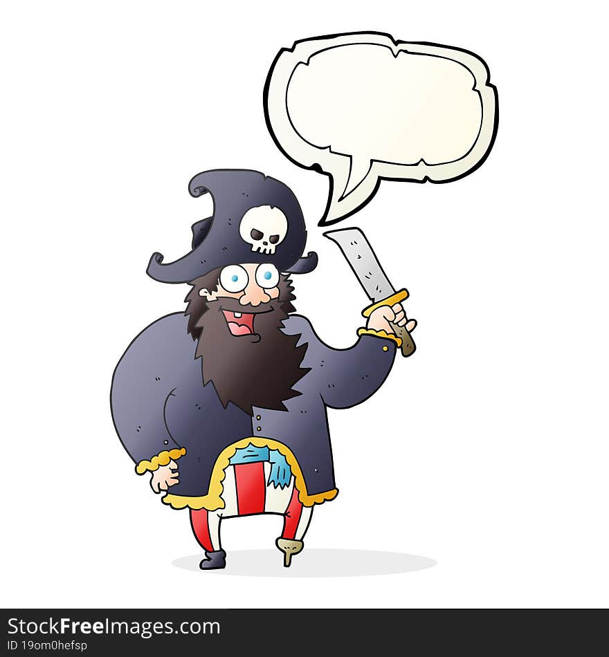 Speech Bubble Cartoon Pirate Captain